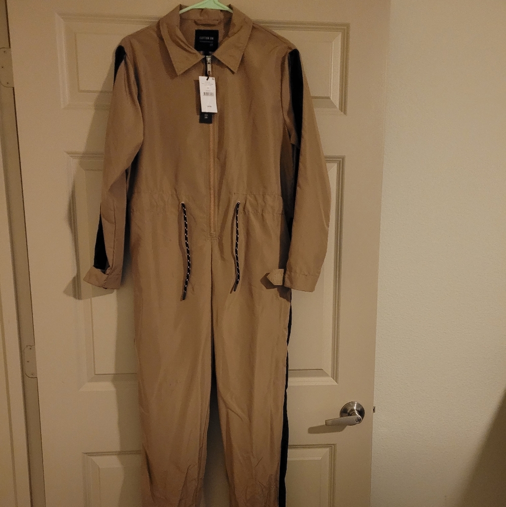 Boiler stripe jumpsuit